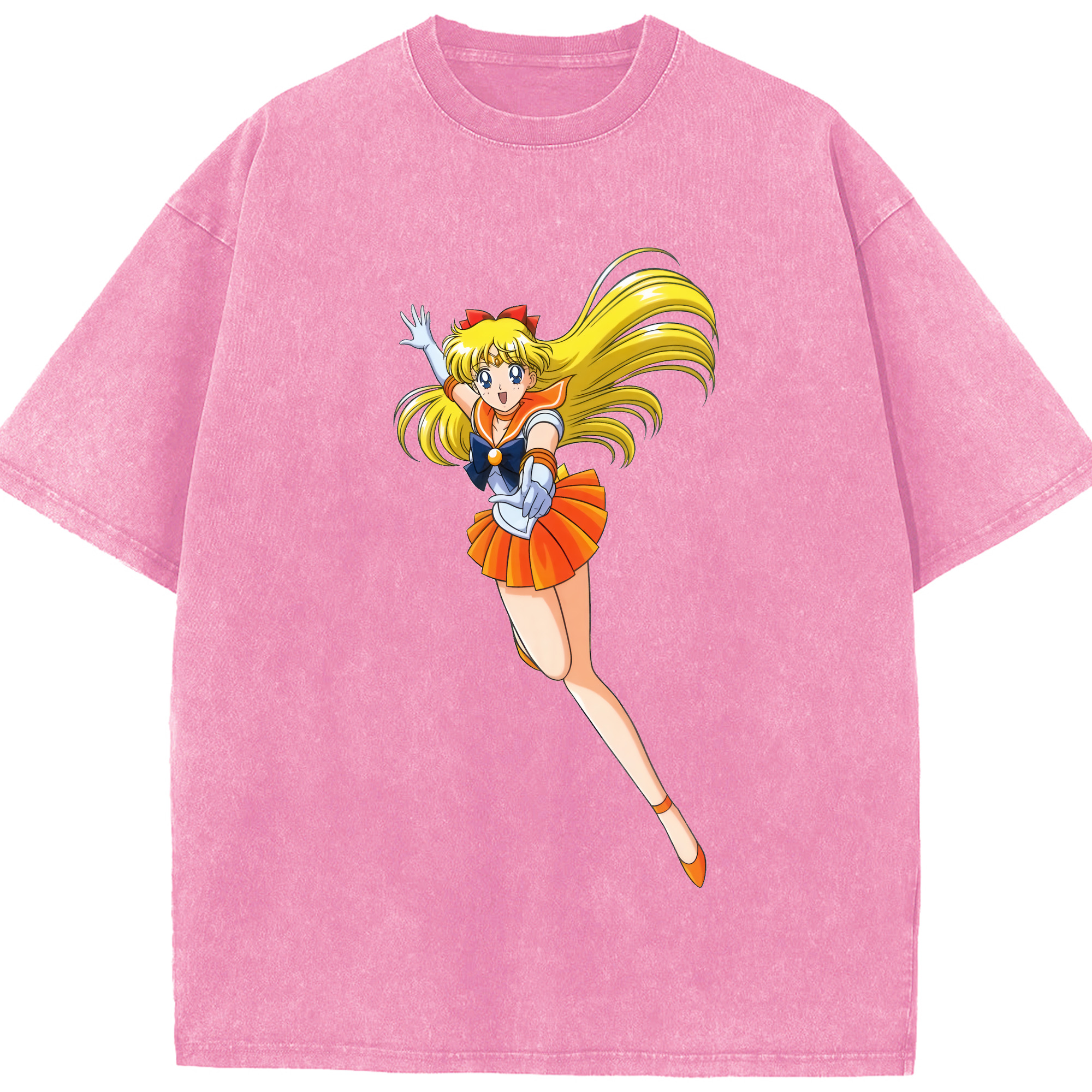 （画像用） 美少女戦士セーラームーン 愛野 美奈子 あいの みなこ Sailor Moon Aino Minako 綿100% ヴィンテージ風 半袖Tシャツ（フロントプリント）